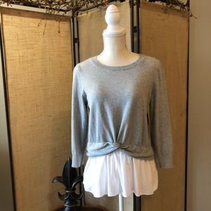Loft Outlet Layered Top Sweater w/ Twist Front